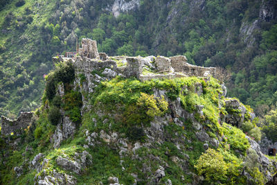 High angle view of rock formations