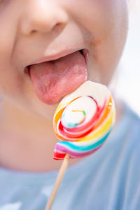 Close-up of boy holding ice cream