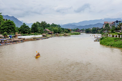 Scenic view of river against sky