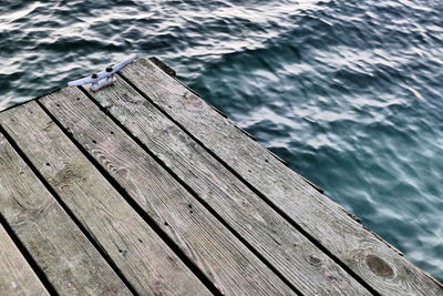 High angle view of pier over sea