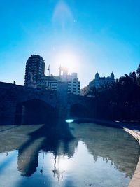 Reflection of buildings in water