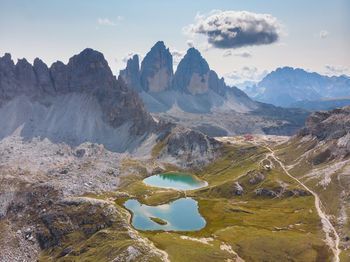 Scenic view of mountains against sky