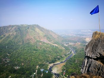 Scenic view of mountains against clear sky