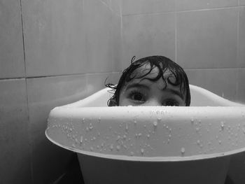 Portrait of man in bathtub