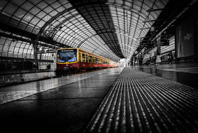 Train at railroad station platform