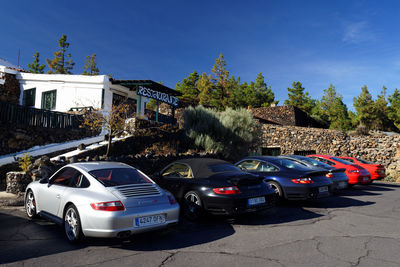 Cars parked in parking lot