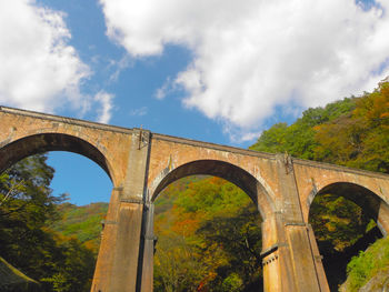 Low angle view of arch bridge against sky