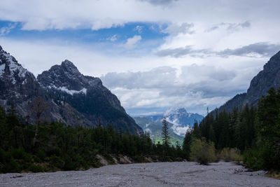 Scenic view of mountains against sky