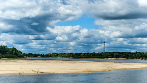 Scenic view of beach against sky