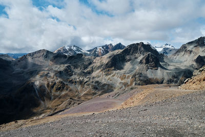 Mountain range from the top of piz nair in the engadine, switzerland.