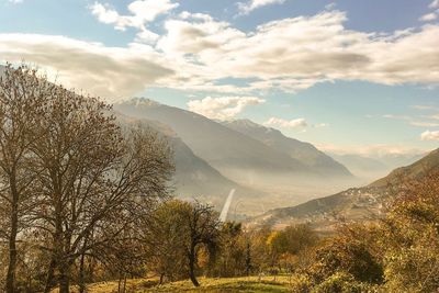 Scenic view of mountains against sky