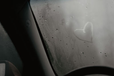 Close-up of wet glass window