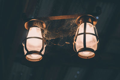 Close-up of illuminated light bulb