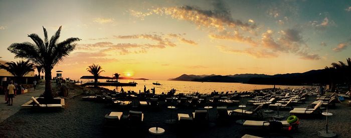 Scenic view of sea at sunset