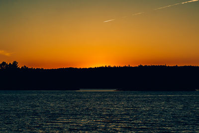 Scenic view of sea during sunset