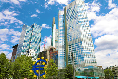 Low angle view of buildings against sky