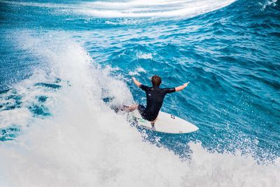 Man surfing in sea