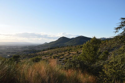 Scenic view of mountains against sky