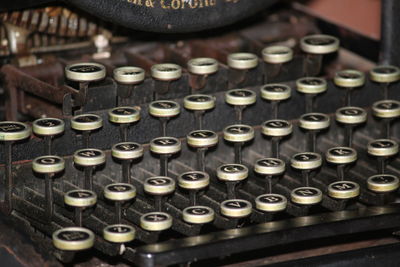 Close-up of typewriter