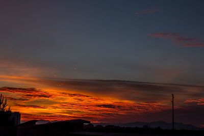 Scenic view of dramatic sky during sunset