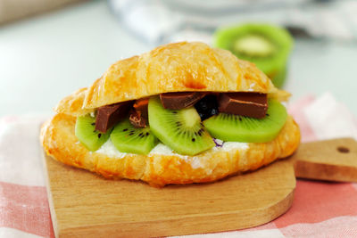 Close-up of food on cutting board