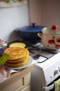 Close-up of food on table