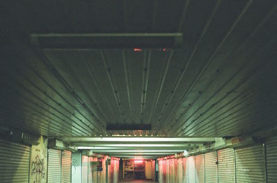 Illuminated lighting equipment on ceiling