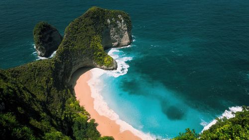 High angle view of sea against sky