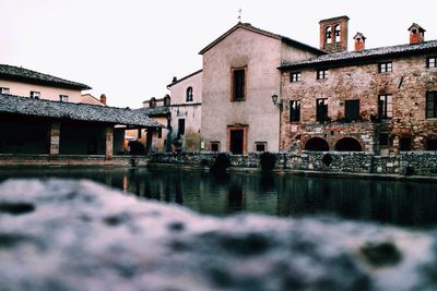 Reflection of buildings in water