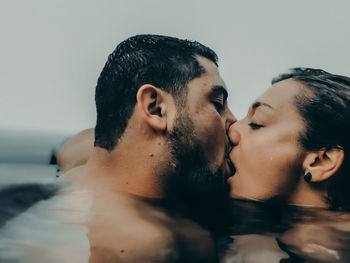 Portrait of young couple outdoors