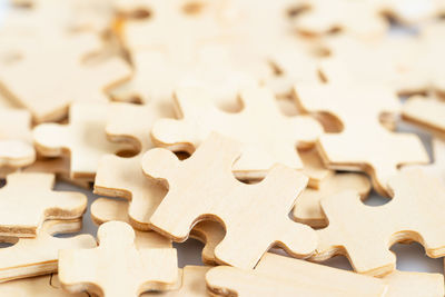 High angle view of cookies on table