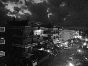 City lit up at night