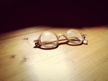 High angle view of wedding rings on table