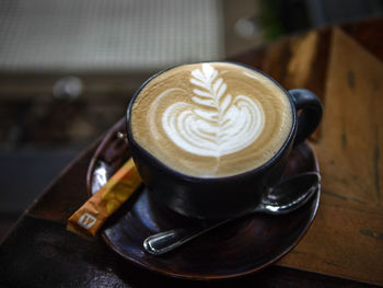 Coffee cup on table