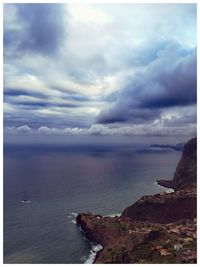 Scenic view of sea and cloudy sky