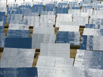 Full frame shot of solar panels on field