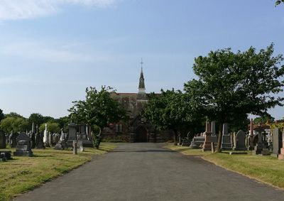 View of church against blue sky