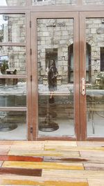 Reflection of building in water