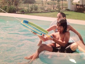 Person sitting in water