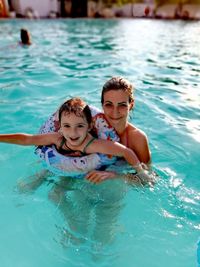 Having fun in the pool