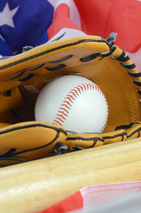 High angle view of ball on table