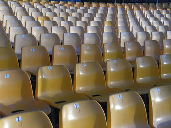 Full frame shot of empty chairs