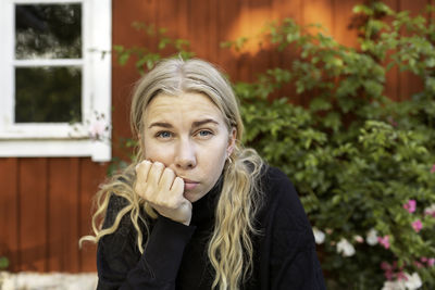 Woman looking at camera