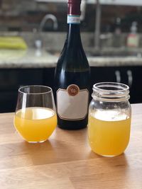 Close-up of drink served on table