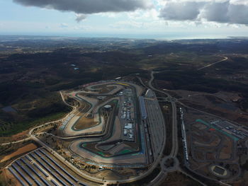 Aerial view of landscape against sky