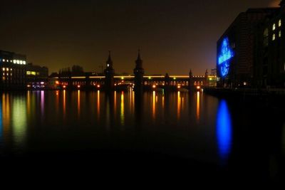 City lit up at night