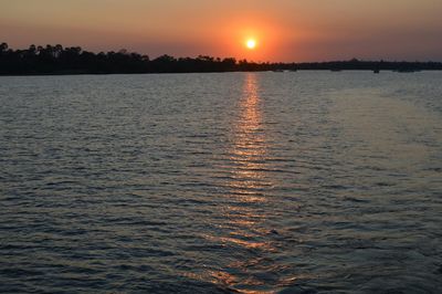 Scenic view of sunset over sea