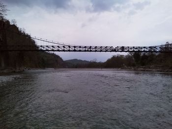 Bridge over river against sky