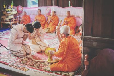 Group of people in temple