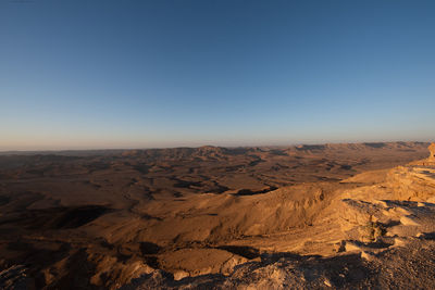 Scenic view of dramatic landscape against clear sky